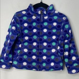 Columbia Toddler Kids Purple and Green Polka Dot Fleece Zip Up Jacket Girls 2T